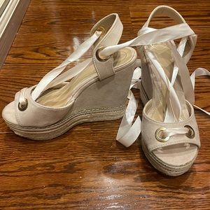 Lace up wedges